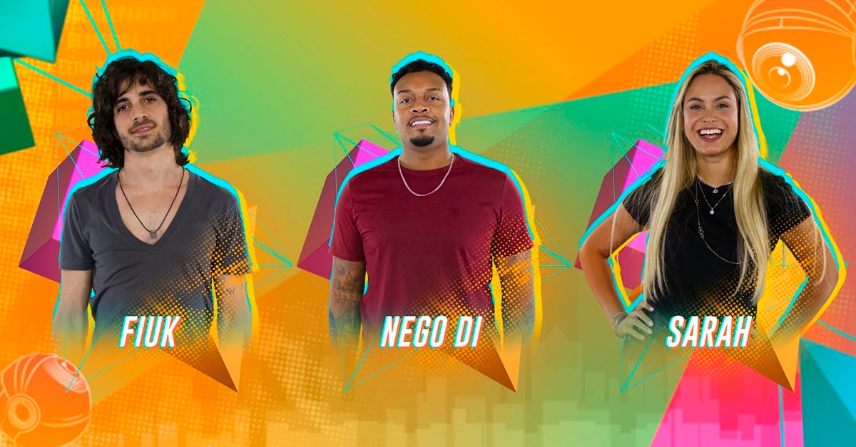 BBB21 | Sarah, Nego Di e Fiuk formam o terceiro paredão da edição